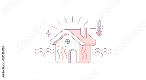 Simple house with heat concept.