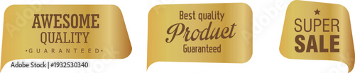 Golden sale banners for promotional use