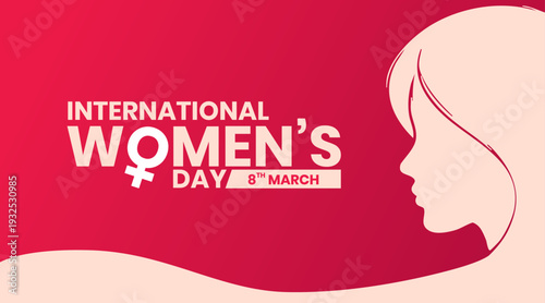 International Women's Day template, vector, banner, poster, card, logo, silhouette, illustration, design for Women's day wishes, greeting card, web, flyer, social media post, 8th March
