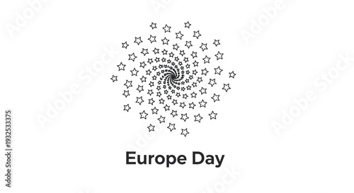 Europe Day Stars Spiral Swirl Graphic Design