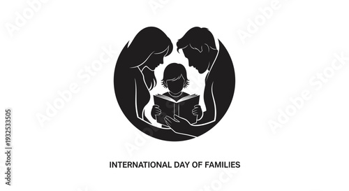 Family Reading Together Silhouette - International Day of Families