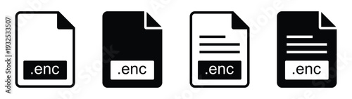 Encryption data file format icon, vector illustration