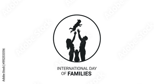 Family Silhouette Icon, International Day of Families Celebration, Unity and Love