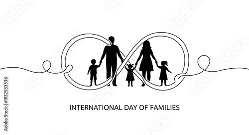 Family Silhouette Infinity Symbol Love Eternal Connection Day Of Families