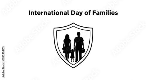 International Day of Families Shield Silhouette