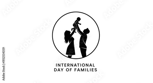 International Day of Families Silhouette: Parents Lifting Baby in Circle