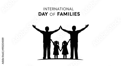 International Day of Families Silhouette: Parents Protecting Children, Unity, Home