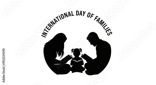 International Day of Families Silhouette Reading Together