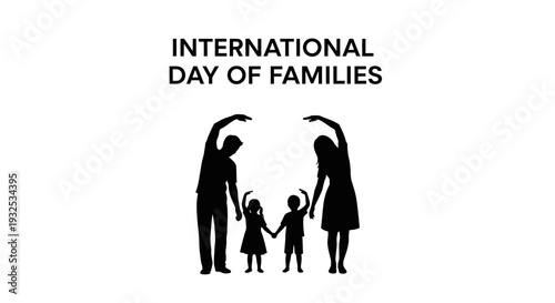 International Day of Families Silhouette with Parents and Children Holding Hands