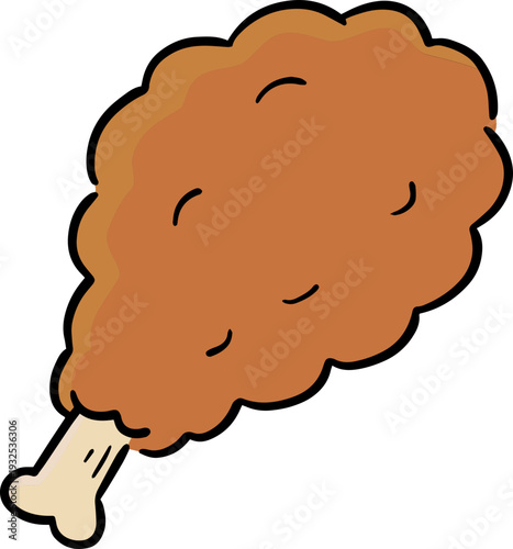 Hand drawn illustration of fried chicken