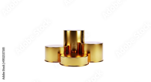 Group of Golden Cylindrical Pedestals