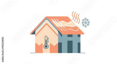 House with thermometer on wall.