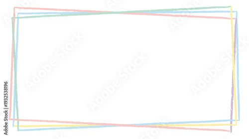 Colorful Layered Rectangles Border Frames on White Background. Vector Illustrations. EPS Editable