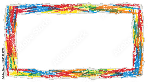 Colorful Scribble Border Frame Design for Creative Projects. Vector Illustrations. EPS Editable