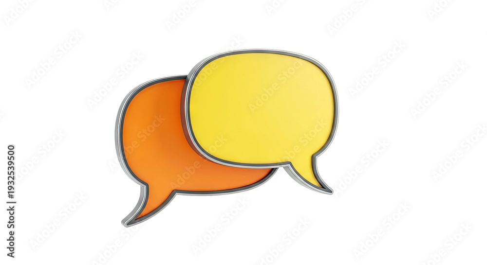 Fototapeta premium Two Intersecting Speech Bubbles