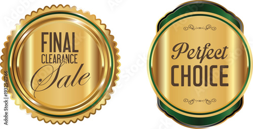 Golden badges for final clearance sale and perfect choice