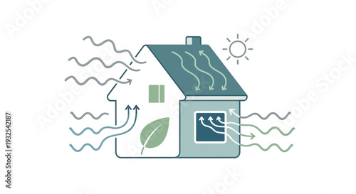 Eco friendly house with solar panels.