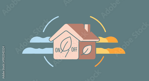 On and off switch house icon.