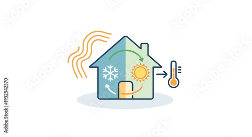 House with heating and cooling system.