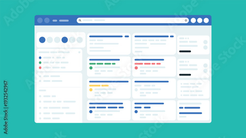 Modern Web Application Dashboard UI – Content Management Admin Panel Interface Vector Template