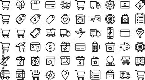 Set of 40 e-commerce icons vector