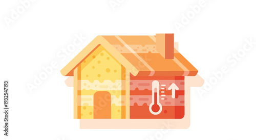 House with Rising Temperature Icon.