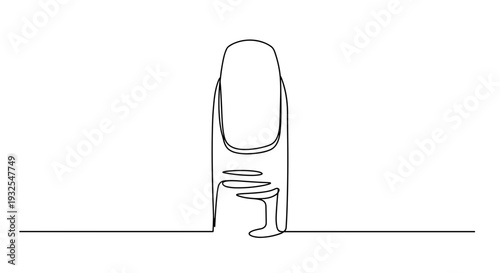 Monoline illustration of a simple black bottle isolated on transparent background showcasing a sleek design with minimalist style and elegant shape