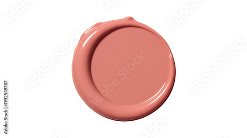 Peach lip gloss smudge isolated on a transparent background