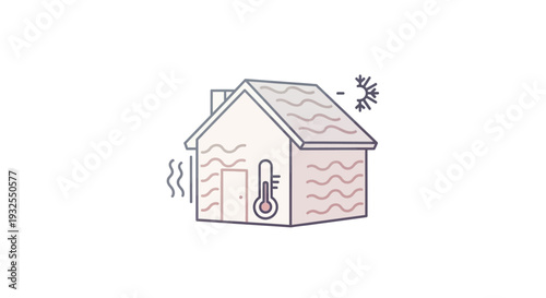 Simple house with roof and door.