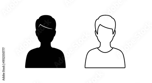 Silhouette vs portrait contrast faces Vector