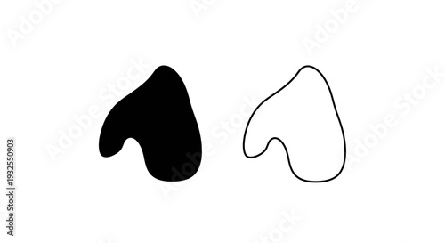 Abstract shape pair contrast design Vector