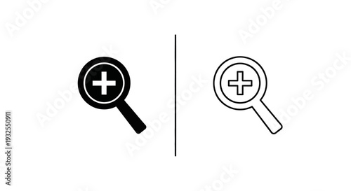Modern plus sign search icons Vector