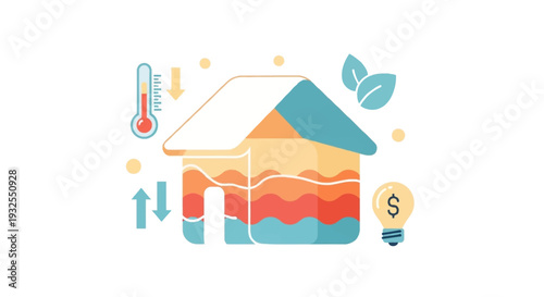 Energy Efficient Home Design Concept.