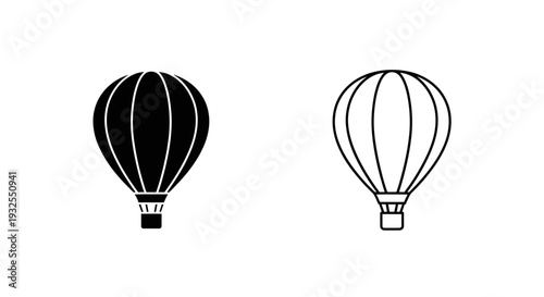 Hot air balloon silhouettes design Vector