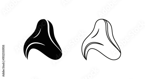 Abstract Black and White Water Chestnut Vector Icon Set for Food, Agriculture, and Healthy Eating Designs