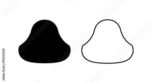 Minimalist Black Filled and Outline Nose Icon Set Vector for UI/UX Design, Medical, Beauty, and Facial Recognition Graphics
