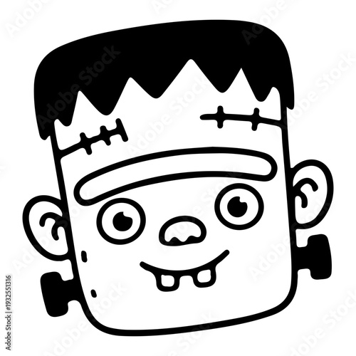 Cute Frankenstein Head Icon