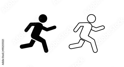 Dynamic running figures contrast Vector