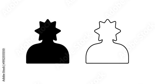 Silhouette masked faces contrast icons Vector