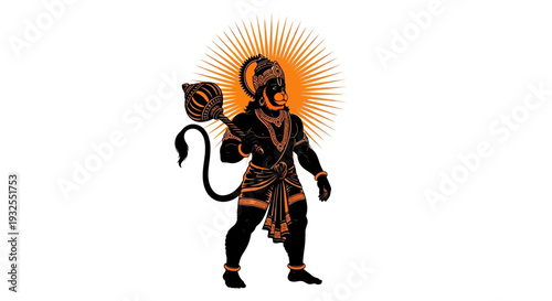 A black and orange image of a mythical creature