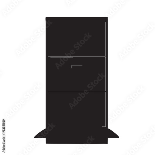 Modern black filing cabinet in minimalist style with sleek design and clean lines for office organization