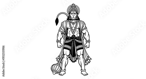 A drawing of a man in a feathered headdress and loincloth