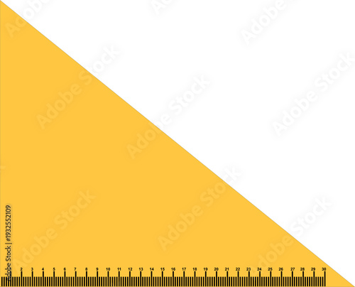 Vector icon of a measuring tool, a triangular ruler with a length of 30 cm