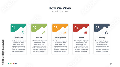 5-Step Business Process Workflow Presentation Slide