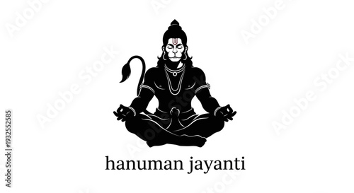 Hanuman jayanti celebration with lord hanuman in yoga position