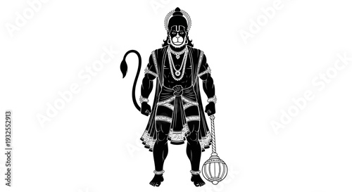 A mythical creature in a traditional costume