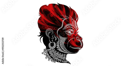 A black and red dinosaur head with a spiky crest