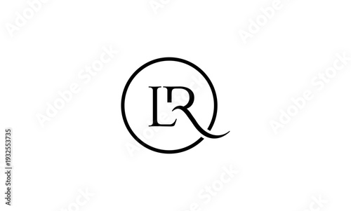 LR initial letters logo or LR monogram