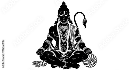 A black and white image of a meditating lord shiva
