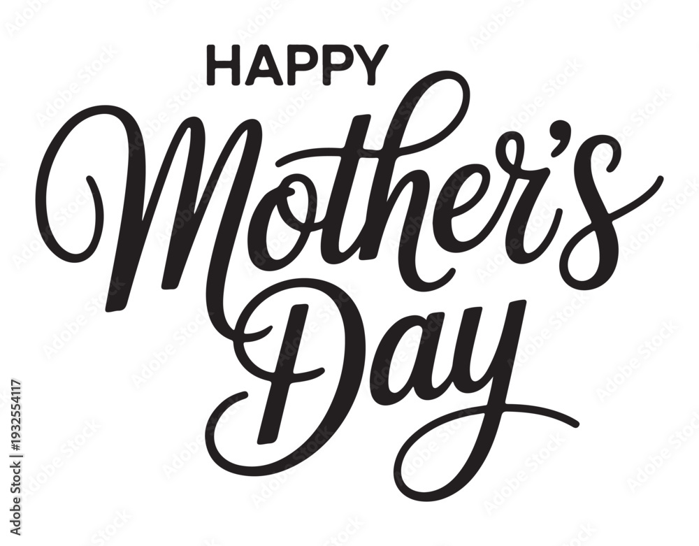 Naklejka premium Happy Mothers Day Calligraphy on White Background